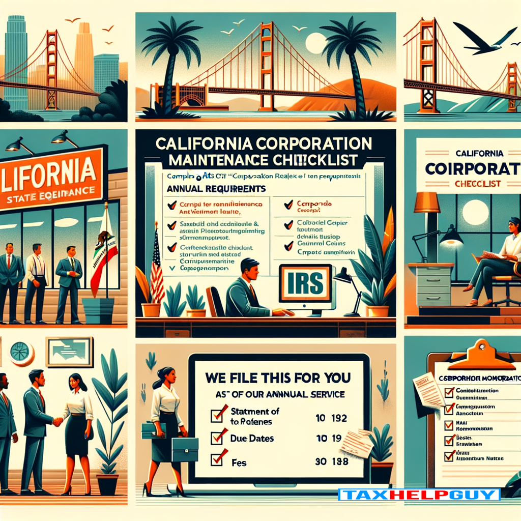 California Corporation Maintenance Checklist | Annual Requirements | Tax Help Guy
